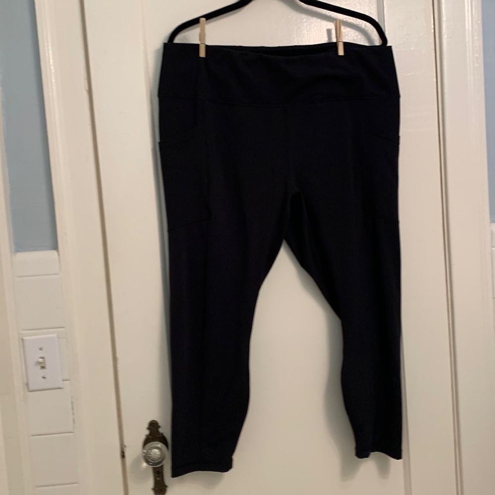 Yogalicious Lux 3x Ankle length leggings Black high waisted w side pockets